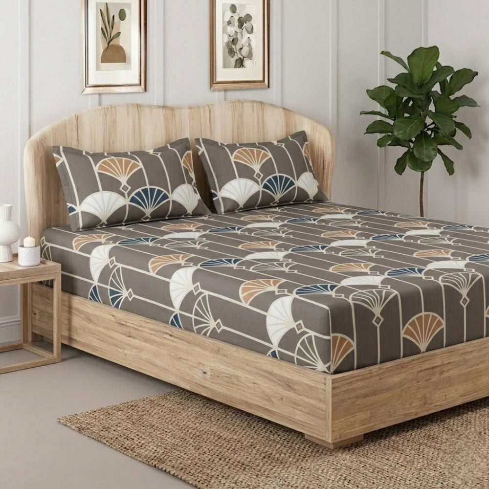 Fabella King-Size Bedsheet  |  Dusky Brown  |  Ultra-Soft,  Cotton-Feel Fabric