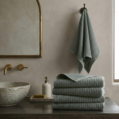 Premium Waffle Hand Towels – Soft, Absorbent & Quick-Dry Cotton-Sage Green