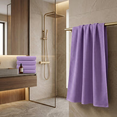 Premium Waffle Bath Towels – Soft, Absorbent & Quick-Dry Luxury Linen-Lavender