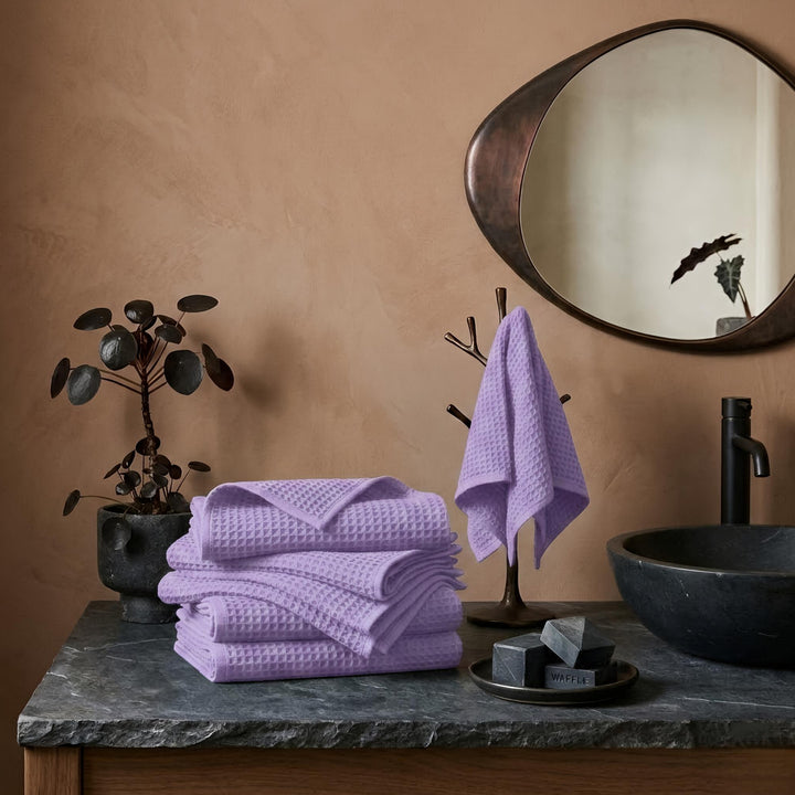 Premium Waffle Hand Towels – Soft, Absorbent & Quick-Dry Cotton-Lavender