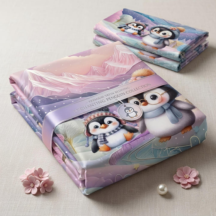 Magical Penguin Adventure Bedsheet Set – Aura Print Kids Collection
