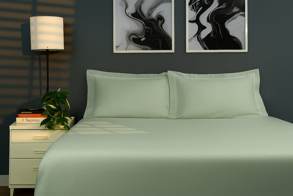 Bedcetera Luxe King Size Solids Bedsheet Ivory colour