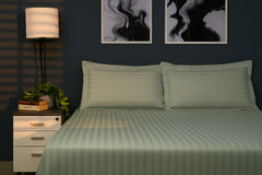 Bedcetera Chevron King Size Solids Bedsheet  Ivory color