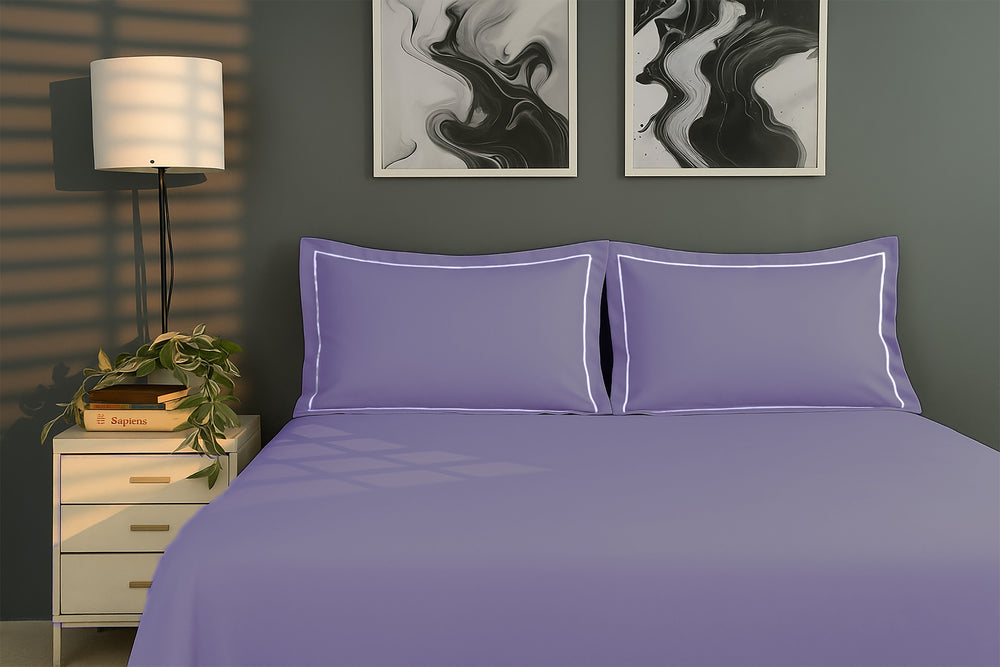 Bedcetera Lumina King Size Solids Bedsheet Mauve colour