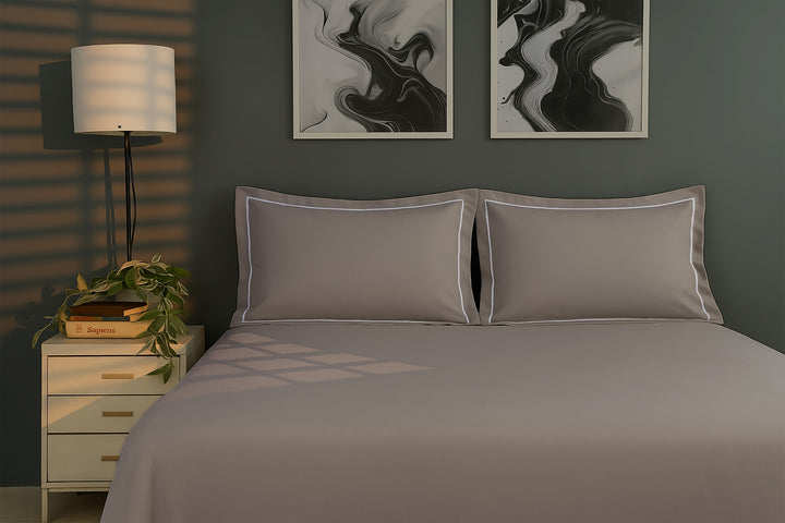 Bedcetera Lumina King Size Solids Bedsheet  Mocha  color