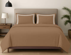 Premium King Size Embroidery Cotton Bedsheet |Luxury Bedding  Set Mughal Net - Beige