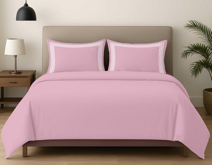 Premium King Size Embroidery Cotton Bedsheet |Luxury Bedding  Set Mughal Net - Cameo Rose
