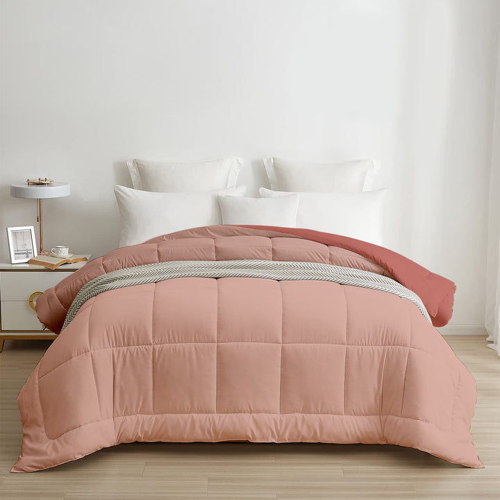 Peach & Terra Cotta All Season Reversible Single Comforter