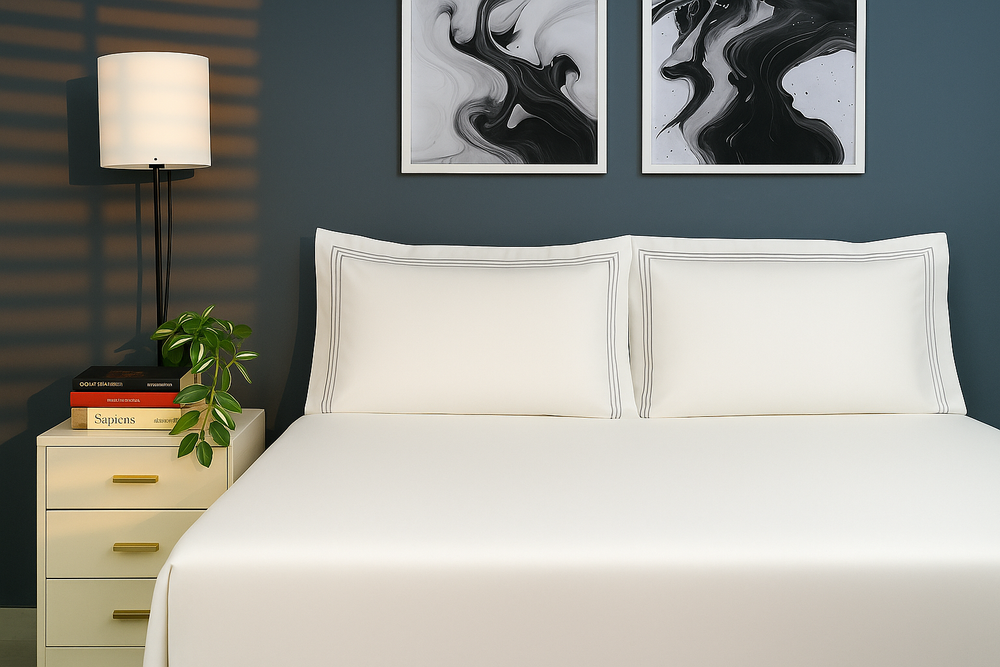 Bedcetera Pearl  King Size Solids Bedsheet White Colour