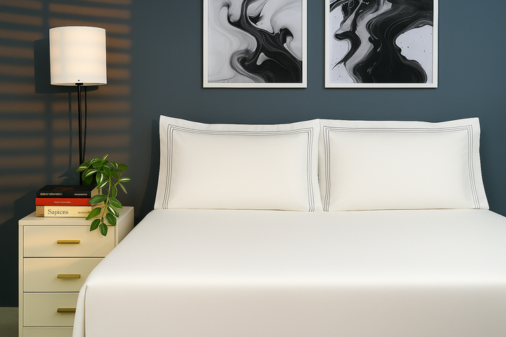 Bedcetera Pearl  King Size Solids Bedsheet White Color