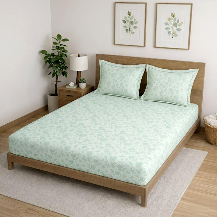 500 TC Cotton Bedsheets – Opulence Premium Collection | Pure Petal | Sage