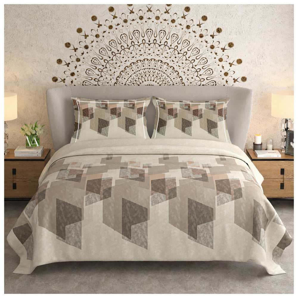 Satin Dreamz King Size Premium Bedsheet  | 100% Cotton |  300 TC Sateen | Smooth & Silky Feel |  Brown