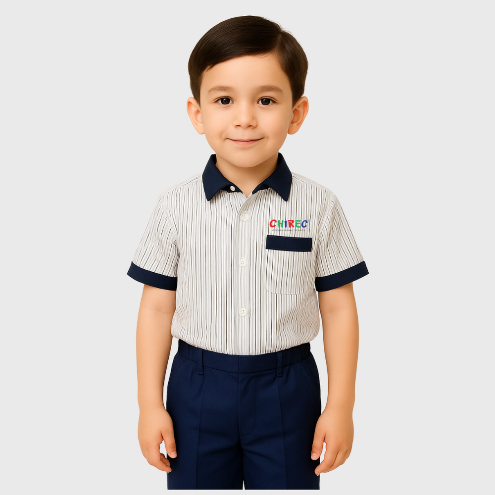 IB Blue Stripes Shirt With Blue Collar