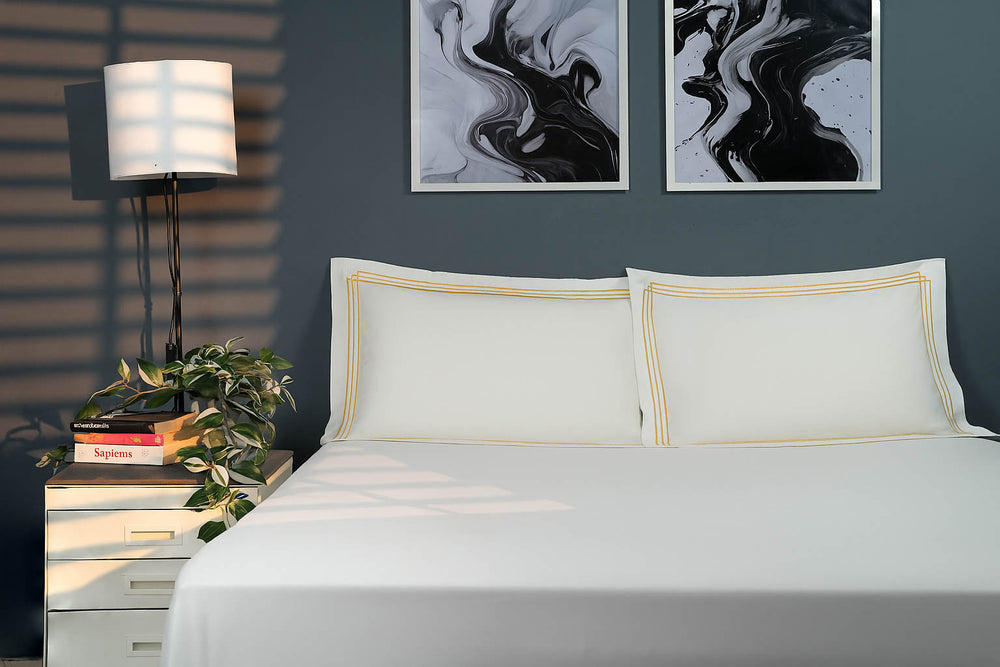 Bedcetera Snowflake King Size Solids Bedsheet White Colour