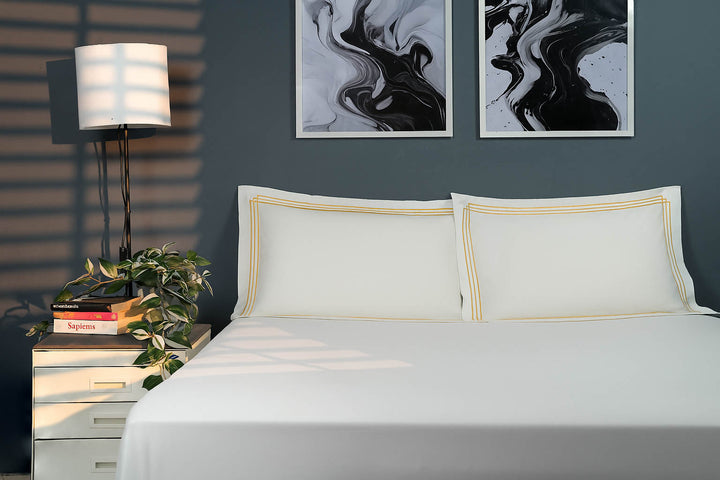 Bedcetera Snowflake King Size Solids Bedsheet White Color