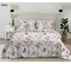 Soft Loom Premium Floral Bedding Set | 100% Cotton | King Size | 144TC | Printed | White Floral