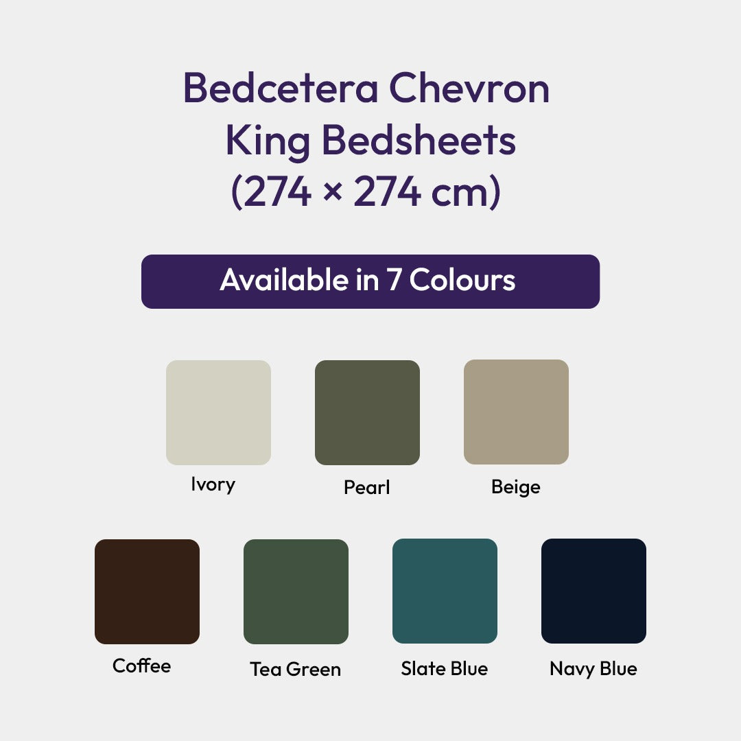 Bedcetera Chevron King Size Solids Bedsheet Coffee Color
