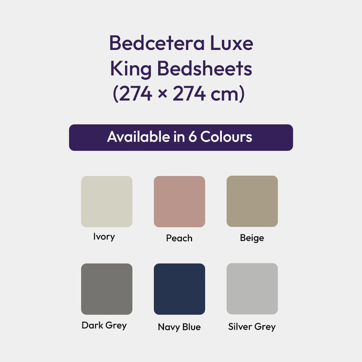 Bedcetera Luxe King Size Solids Bedsheet  Navy Blue color