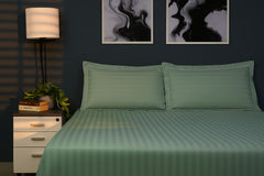 Bedcetera Chevron King Size Solids Bedsheet Tea Green Color