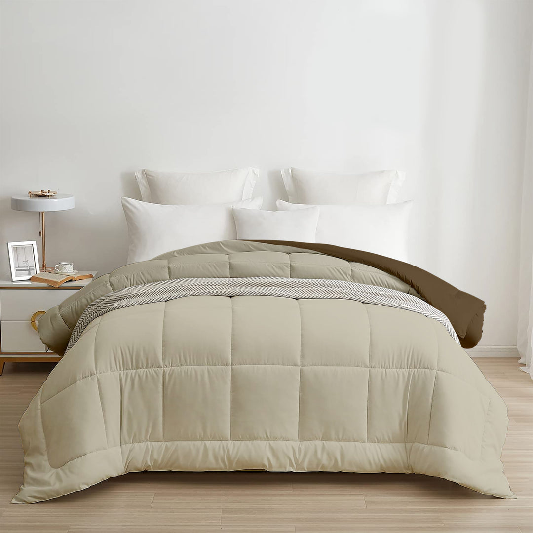 Vanilla & Mocha Reversible Single Comforter – Sweet Neutrals of Comfort