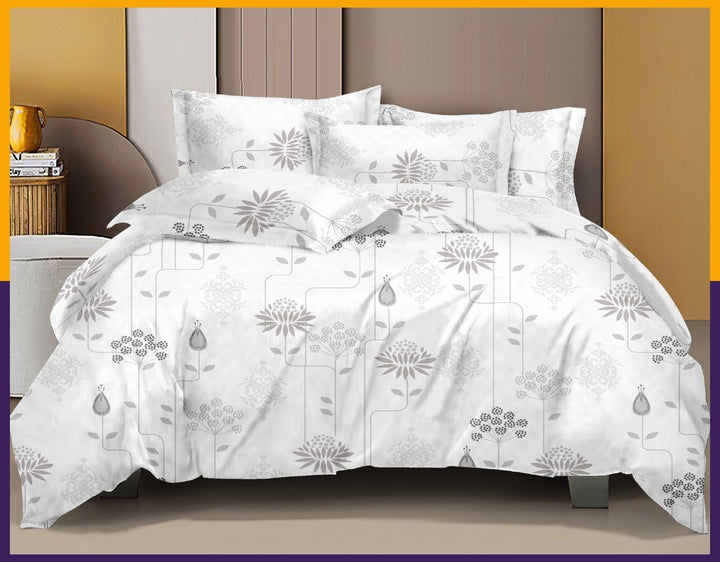 Elegant Floral Cotton Bedsheet with Pillow Covers – Soft & Premium Bedding Set - Vivron