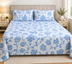 Fabella Double Size Floral Bedsheets – Ultra Soft, Cotton Like Comfort