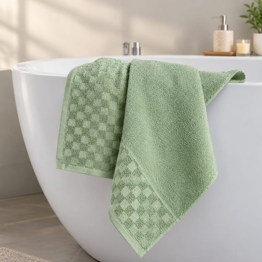 Serenia Bamboo Cotton Bath Towel | Quick-Dry &  Zero Twist | Sage Hormony Colour