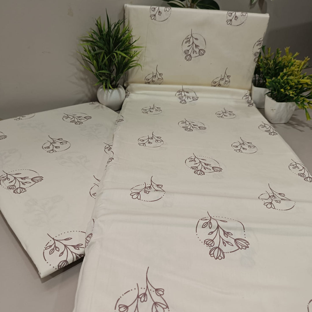Luxe Loom King-Size Bedsheet  100% Cotton | 210 TC Sateen | Smooth & Silky Feel | Cream Colour