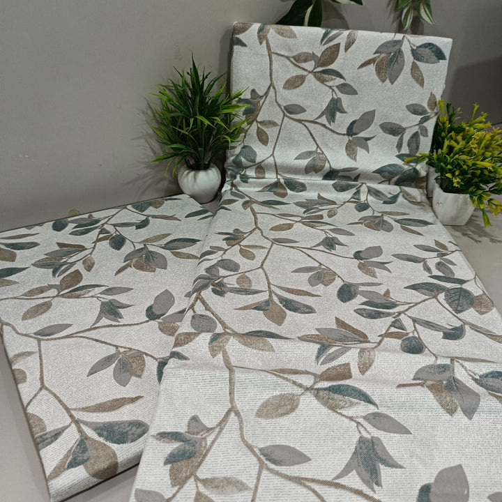 Luxe Loom King-Size Bedsheet  100% Cotton | 210 TC Sateen | Smooth & Silky Feel | Green Leaf Pattern