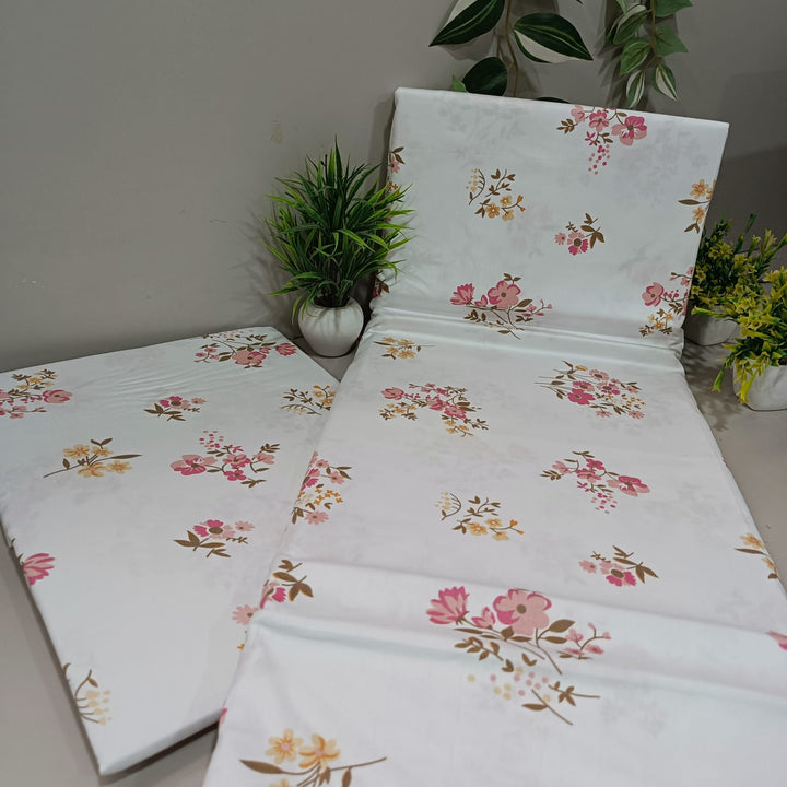 Luxe Loom King-Size Bedsheet  100% Cotton | 210 TC Sateen | Smooth & Silky Feel | Pink & Yellow Floral