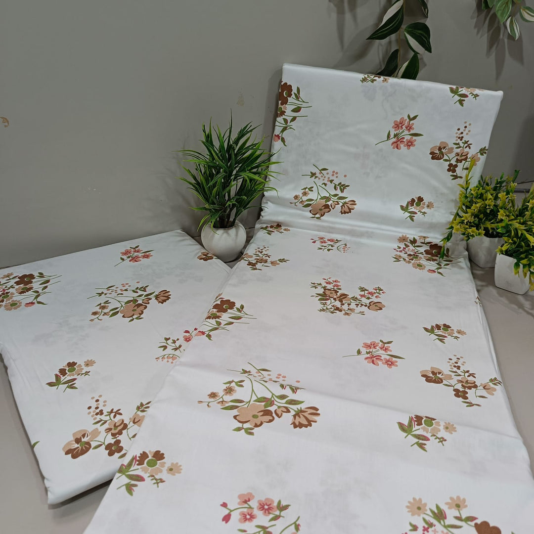 Luxe Loom King-Size Bedsheet  100% Cotton | 210 TC Sateen | Smooth & Silky Feel | Orange Floral