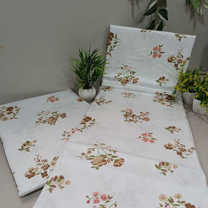 Luxe Loom King-Size Bedsheet  100% Cotton | 210 TC Sateen | Smooth & Silky Feel | Orange Floral