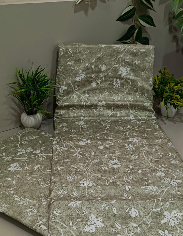 Luxe Loom King-Size Bedsheet  100% Cotton | 210 TC Sateen | Smooth & Silky Feel | Green & White Floral