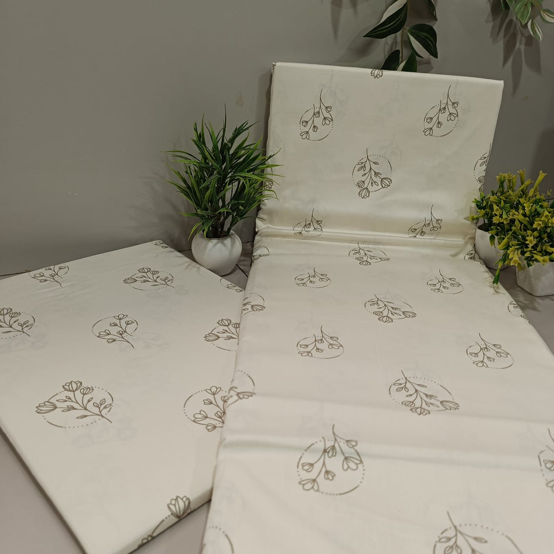 Luxe Loom King-Size Bedsheet  100% Cotton | 210 TC Sateen | Smooth & Silky Feel | Muted Green Floral