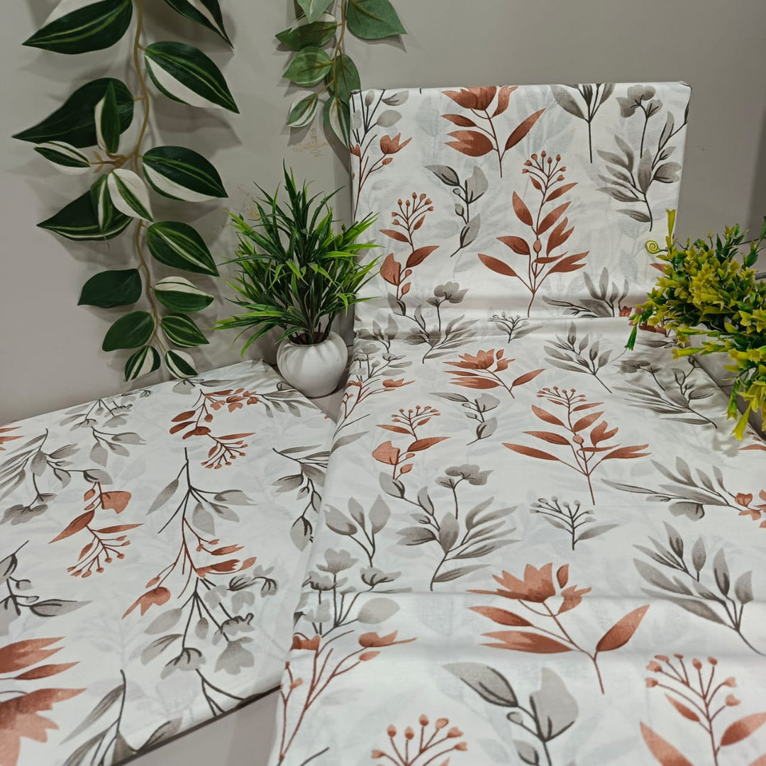 Soft Loom King-Size Bedsheet | 100% Cotton | Olive Green Floral