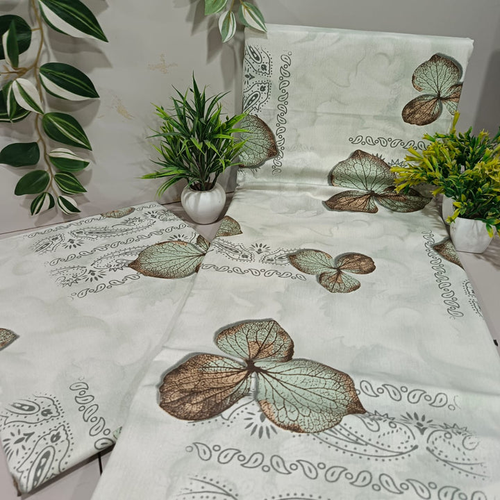 Soft Loom King-Size Bedsheet | 100% Cotton | Olive Green Colour