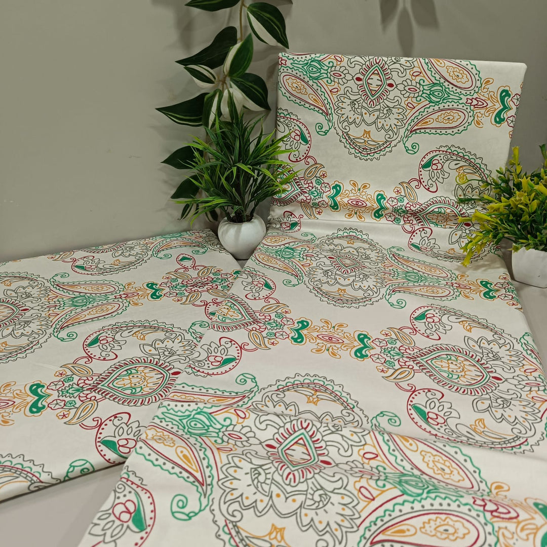 Satin Touch King Size Premium Bedsheet  | 100% Cotton |  300 TC Sateen | Smooth & Silky Feel |  White