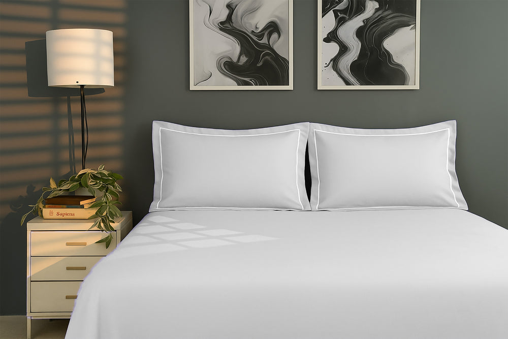 Bedcetera Lumina King Size Solids Bedsheet White Colour
