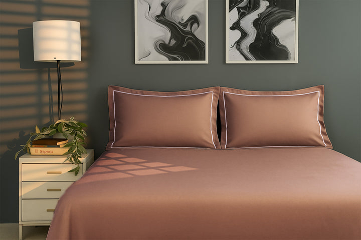 Bedcetera Lumina King Size Solids Bedsheet Dusty Rose