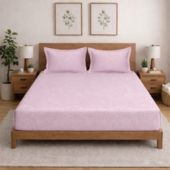 500 TC Cotton Bedsheets – Opulence Premium Collection | Viora | Pink