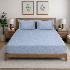 500 TC Cotton Bedsheets – Opulence Premium Collection | Viora | Powder Blue
