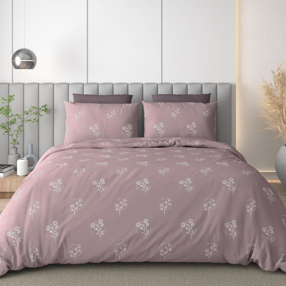Luxe Loom King-Size Bedsheet  100% Cotton | 210 TC Sateen | Smooth & Silky Feel | Dusty Pink