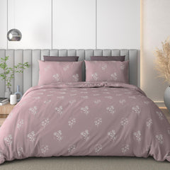 Luxe Loom King Size Flat Bedsheet Set | 210TC Premium Cotton Bedsheet | Dusty Pink