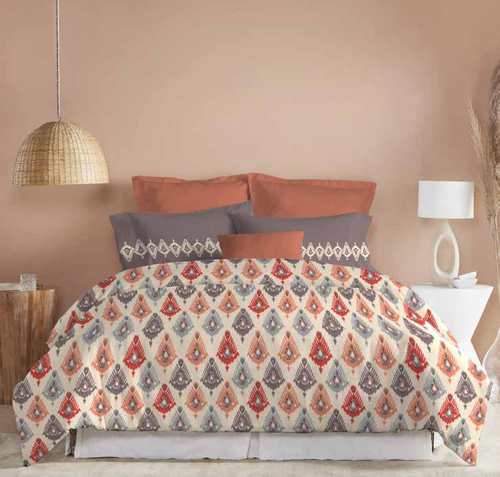 Trident Dusk & Dawn Queen Bedsheet –  Bacon Red