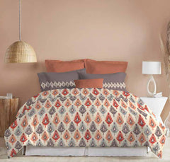 myTrident Dusk & Dawn Queen Bedsheet –  Bacon Red