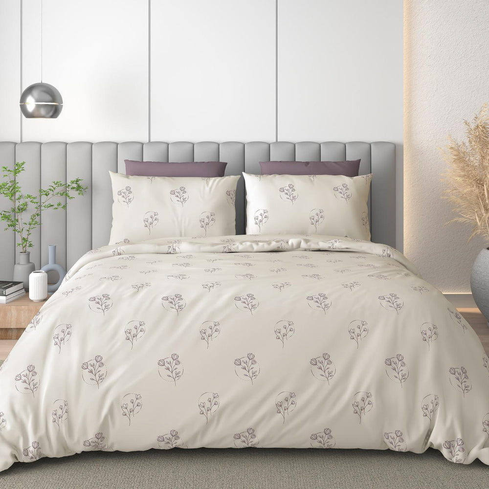 Luxe Loom King-Size Bedsheet  100% Cotton | 210 TC Sateen | Smooth & Silky Feel | Cream Colour