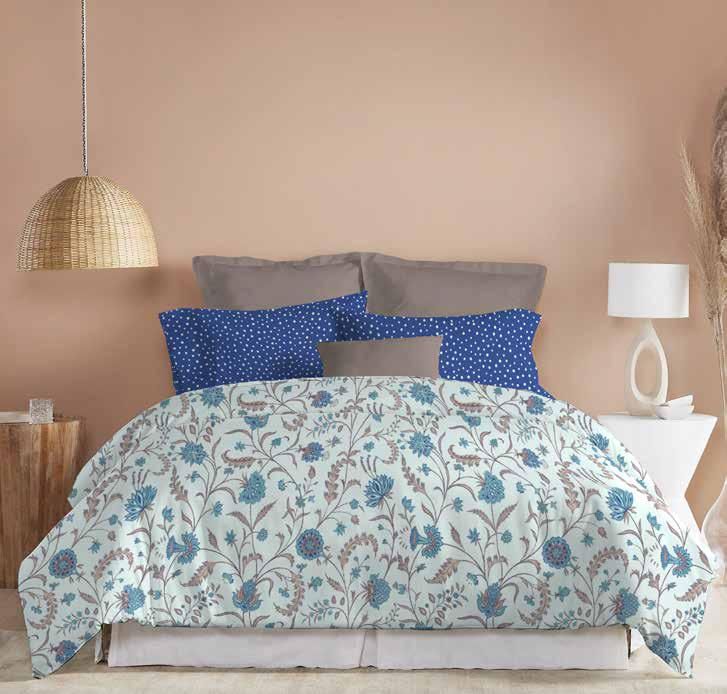 Trident Dusk & Dawn Queen Bedsheet –  Coromandel Blue