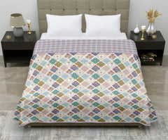 Aero Soft Single Dohar | Reversible Lightweight Blanket for AC Room & Summer Use | Mauve Grid