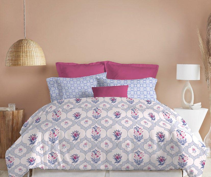 Trident Dusk & Dawn Queen Bedsheet – Gulmohar Blue