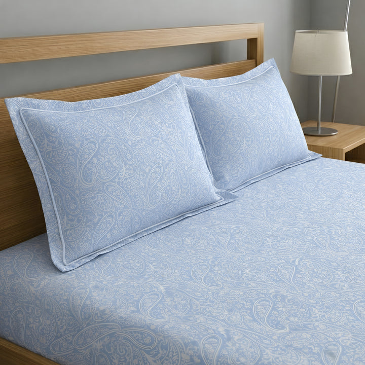 500 TC Cotton Bedsheets – Opulence Premium Collection | Viora | Powder Blue